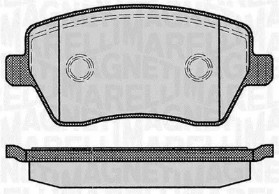 Image de MAGNETI MARELLI 363916060347 : Kit de plaquettes de frein avant pour RENAULT Clio III (berline 3 portes, BR0/1, CR0/1) et Clio IV (berline 5 portes, BH), également compatible avec DACIA