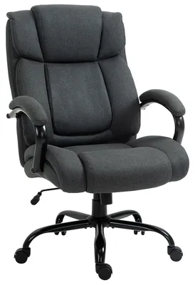 Produktbild von Bürostuhl, Ergonomischer Schreibtischstuhl, Drehstuhl mit gepolsterter Armlehne, bis 220 kg belastbar, Grau