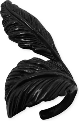 Produktbild von Ear Cuff Chirurgenstahl Ohrschmuck Ohrklemme mit Federn in schwarz