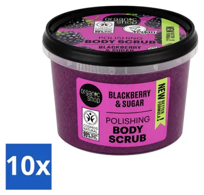 Zdjęcie produktu dla 10 sztuk organicznego peelingu do ciała o zapachu jeżyn – 250 ml – zestaw ekonomiczny