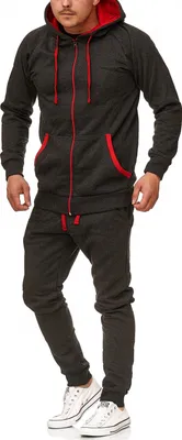 Produktbild von Herren Freizeitanzug Jogginganzug Sweatwear 704   Antra-Rot M