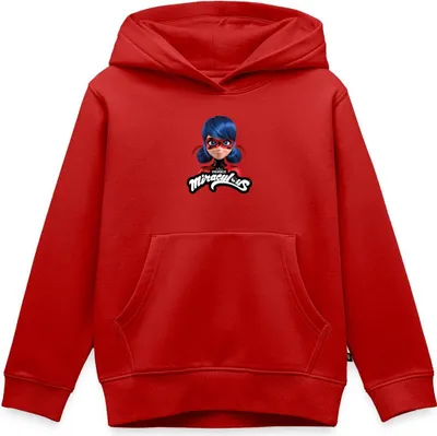 Produktbild von Spreadshirt Miraculous Ladybug Mit Logo Kinder Premium Hoodie, 146/152 (10 Jahre), Rot