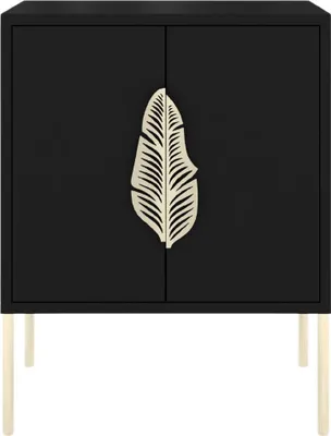 Produktbild von Merlin mit dekorativem Griff / Nachttisch, Beistelltisch Mit Goldenen Details / 54 Cm / Schwarz