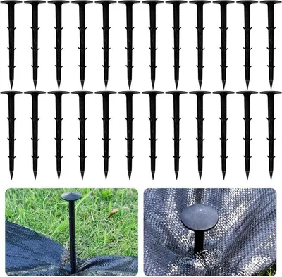 Obrázek produktu pro Balení 60 zemních kotev s extra silnými ostny pro plevelné rouno v terénních úpravách - 11 cm