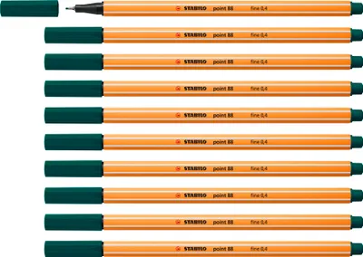Produktbild von STABILO Fineliner - point 88 - 10er Pack - tannengrün