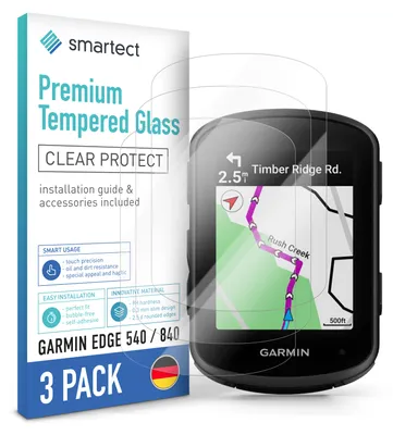 Produktbild von 3x Schutzglas Panzerfolie für Garmin Edge 840 / 840 Solar / 540 Displayschutz