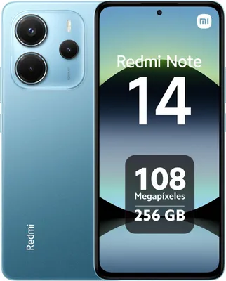 Produktbild von XIAOMI Smartphone Redmi Note 14 – 256 GB, 8 GB RAM, 6,67 Zoll AMOLED (2400 x 1080 Pixel), 108+2+2 MP Triple-Kamera, 20 MP Frontkamera, 4G, Dual-SIM, HyperOS, MediaTek Helio G99-Ultra, Corning Gorilla Glas 5, Ozeanblau
