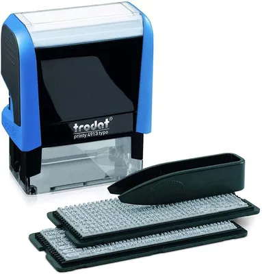 Produktbild von Trodat 43284, Selbstfärbestempel, Benutzerdefinierter Stempel, 57 x 22 mm, Blau, Schwarz, 70 mm