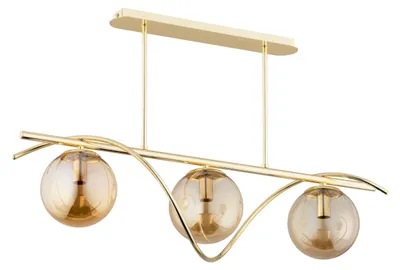 Productafbeelding van Hanglamp VARNA, goud-amberskleurig, 3xE14x10W, metaal, afmetingen: 50x75x22cm, IP20, merk: Alfa
