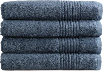 Produktbild von PHLOX Badetücher Set - 4 Teilig - 100% Baumwolle 600 g/m² - 70x140 cm - Frottee, Weich - Blau