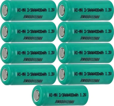 Produktbild von vhbw 10x Akku-Rohzellen Ersatz für 2/3AAA für Akkus - 400 mAh, 1,2 V, NiMH
