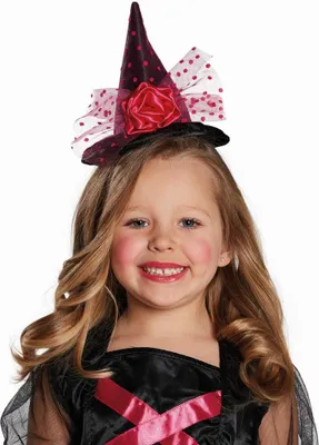 Produktbild von Mottoland Faschingskostüm Hexenhut Haarreif schwarz/pink, Größe STD, Farbe schwarz-pink