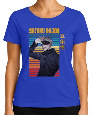 Immagine prodotto di SATORU GOJOU Jujutsu Kaisen Blindfold Anime Gift Retro Ladies T-Shirt, Blu, M