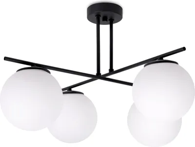 Produktbild von Schwarz Weiße Loft Hängelampe – Moderne Deckenlampe Kronleuchter im Industrie Design