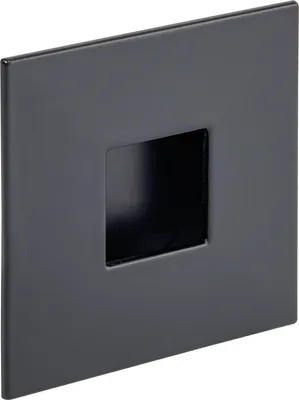 Produktbild von Estamp Griffmuschel Geometrix 73x73mm - Muschelgriff quadratisch - Griff mit Rahmen zum Einlassen - Zinkdruckguss schwarz matt