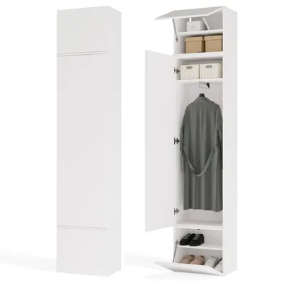 Image de Armoire HAGA 1SZ à 3 portes pour entrée ou couloir, BLANCHE