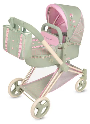 Poppenwagen 3-in-1 mit Tasche, klappbar, für Puppen bis 50 cm