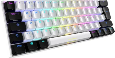 Produktbild von Sharkoon SGK50 S4, 60%, Kabelgebunden, USB, QWERTZ, RGB-LED, Schwarz
