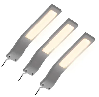 Produktbild von kalb | LED Aufbauleuchte 3W 3000K/ 4000K Schrankleuchte Set inkl. Netzteil 3er Set warmweiß alu eloxiert