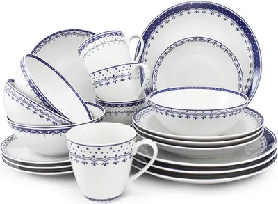 Produktbild von Leander Essgeschirr, Tschechisches Porzellan, HyggeLine, blau, Leander, 20 d.