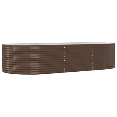 Immagine prodotto di vidaXL Letto rialzato marrone 291x140x68 cm Acciaio zincato