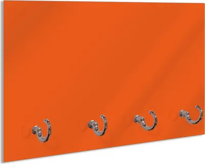 Produktbild von Wallario Handtuchhalter aus Glas, Motiv: Orange, 30 x 20 cm mit 4 Haken