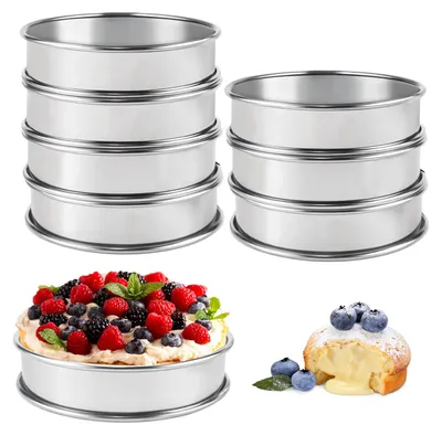 Backringe aus Edelstahl, 8 Stück, 10 cm, für Crumpets & Muffins
