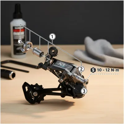Image de Kit axe B SHIMANO pour RD-M9250 - Axe B de rechange pour dérailleur Shimano XT Di2...