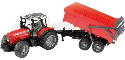 Produktbild von bruder Massey Ferguson 7480, Modellfahrzeug, (mit Wannenkippanhänger)