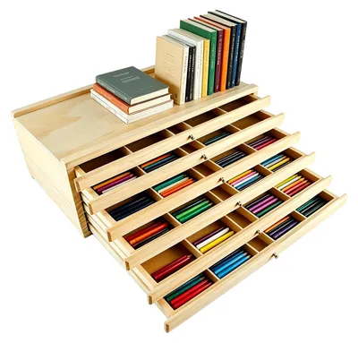 Holz-Aufbewahrungsbox, 6 Schubladen, 40x24x15,3 cm, Organizer