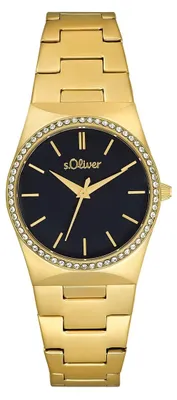 Image de Montre pour femme s.Oliver, bracelet en acier inoxydable plaqué or, modèle 2034588