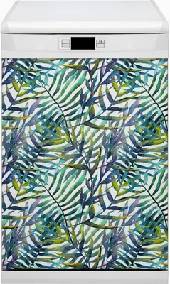 Produktbild von Dekorative Magnetmatte Küche Geschirrspüle 45x80 cm  Magnet für Spülmaschine  - Exotische Blätter