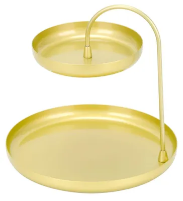 Image de Plateau décoratif doré à deux niveaux