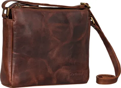 Produktbild von ROYALZ "Albany" Vintage Damen Handtasche Leder moderne kleine Ledertasche Damenhandtasche zum umhängen Frauen Umhängetasche Echtleder