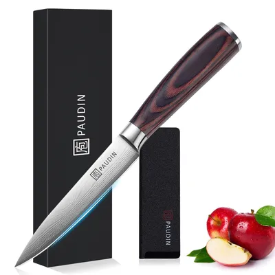 Universalmesser 13 cm, rostfreier Stahl, ergonomischer Holzgriff