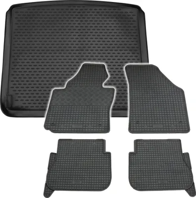 Produktbild von Gummi Kofferraumwanne + Fußmatten Set für VW Caddy 3 2K, Bj. 2004-2010