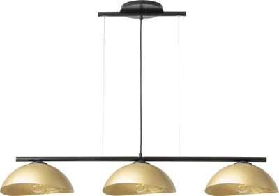 Obrázek produktu pro Dekorativní závěsná lampa černý rám tři zlaté nepravidelné kopule Solární 3xE27 15W Sigma Lighting