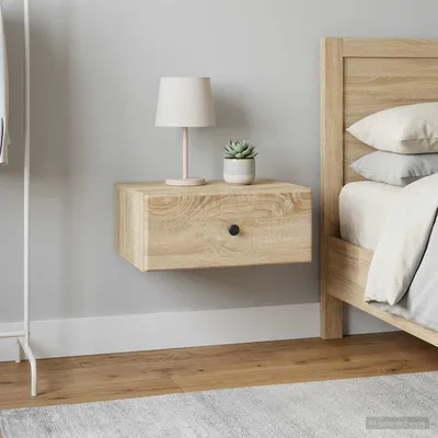 Obrázok produktu pre vidaXL Nástenný nočný stolík, 2 ks, dub Sonoma, 49 x 34,5 x 20 cm