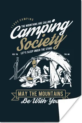 Produktbild von MuchoWow® Poster Camping - Zelt - Sprichwörter - Vintage 40x60 cm - Plakate für die Wand - Poster Babyzimmer