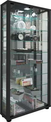 Zdjęcie produktu dla Szklana obudowa stojąca | Etui na wyświetlacz Szkło z bezpiecznym szkłem ESG | Wymiary ok. H. 115 x W. 59 x D. 18 cm | Stand case glass | Nowoczesne i oszczędne miejsce | Szklana szafka ekspozycyjna – Lumo Maxi Mirror