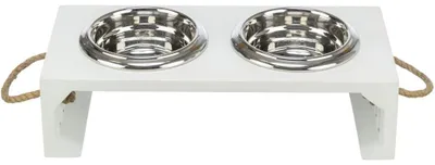 Produktbild von TRIXIE BE NORDIC Napf-Set, MDF/Edelstahl - 2 × 0,4 l/ø 14 cm/38 × 18 × 10 cm