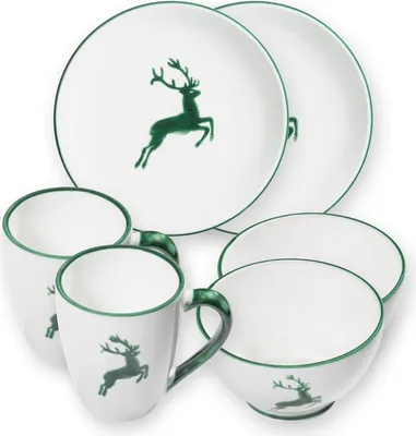 Image de Gmundner Keramik Grüner Hirsch, Petit déjeuner du chalet pour 2 coupes
