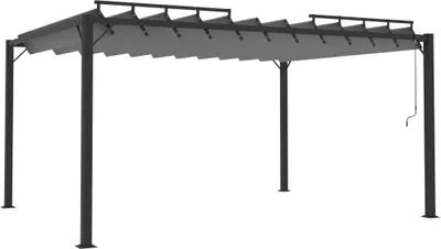 Produktbild von Pergola mit Lamellendach 3x4 m Anthrazit Stoff und Aluminium