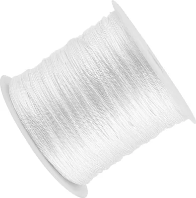 Obrázok produktu pre 100M x 0,8 mm nylonový čínsky uzol Cord Rattail Macrame Shamballa Thread String White