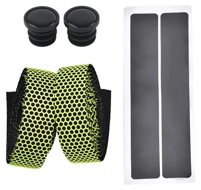 Image de 1 paire d'embouts antidérapants et amortisseurs pour guidon de vélo de route et de VTT (verts)