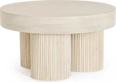 Produktbild von Beistelltisch Dacca Ø75 x 41 cm Mango-Holz Tischplatte und Beine Rund Natur