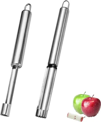 Produktbild von 2 Apfelentkerner aus Edelstahl, Obst Kerngehäuse Entferner mit Aufhängeöse