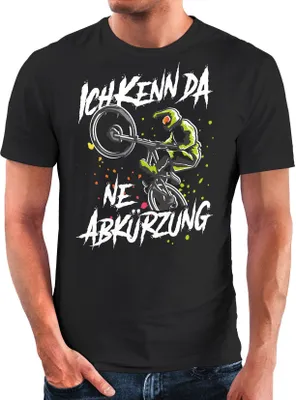 Produktbild von Moonworks® Herren T-Shirt ich kenn da eine Abkürzung MTB Geschenk Mountainbike-Fahrer Fun-Shirt Spruch Moonworks® schwarz L