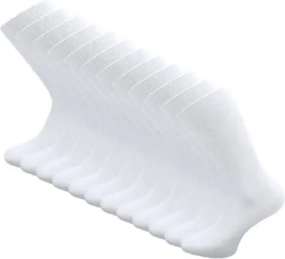 Image de Chaussettes en bambou, lot de 12, sans coutures, respirantes, pointures 43-46, blanc