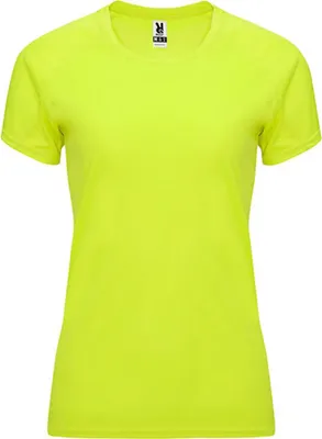 Image de Roly Sport CA0408 | Bahreïn Woman T-shirt à manches raglan - Couleur : Fluor Yellow 221 - Taille : XXL